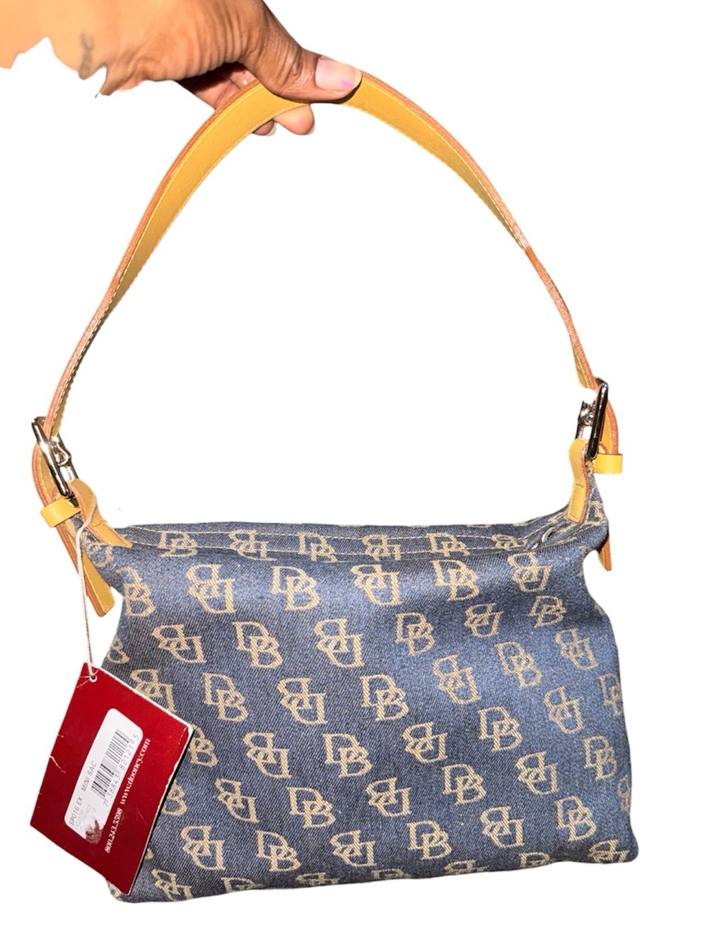 Dooney & Bourke Denim Mini Sac Logo Hobo Bag -Blue/Denim